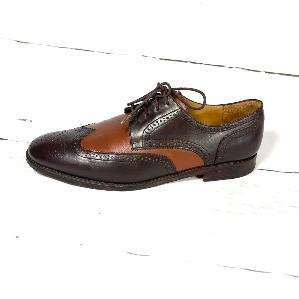 Footjoy 1857 Mens Wingtip Oxfords Size 10.5D‎ Brown Leather Shoes Rare.